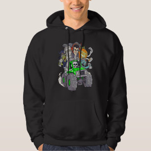 Halloween Gamer Skeleton Zombie Monster Truck Boys Hoodie