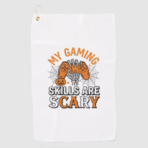 Halloween Gamer Skills Are Scary Vintage Shirt Des Golf Towel