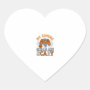 Halloween Gamer Skills Are Scary Vintage Shirt Des Heart Sticker