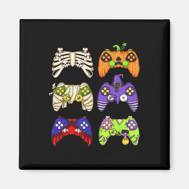 Halloween Gaming Controller Men Boys Kids Gamer Ha Magnet (Front)