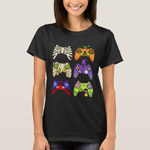 Halloween Gaming Controller Men Boys Kids Gamer Ha T-Shirt