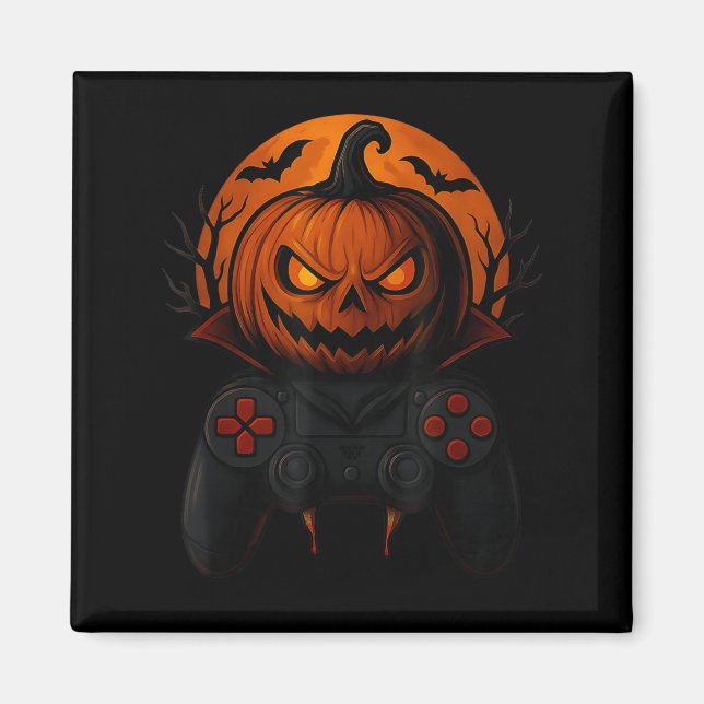 Halloween Gaming Controller Soky Pumpkin Gamer Boy Magnet (Front)