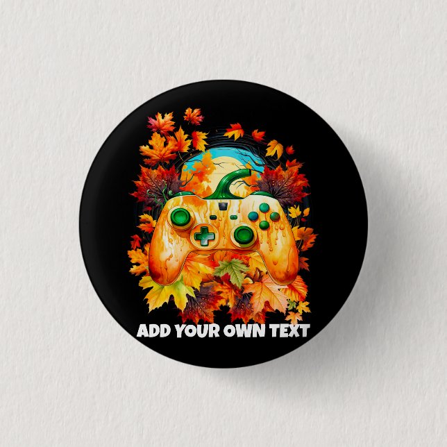 Halloween Gaming, Pumpkin Controller 3 Cm Round Badge (Front)