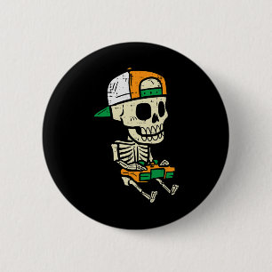 Halloween Gaming Skeleton Costume Gamer Boys Kids 6 Cm Round Badge