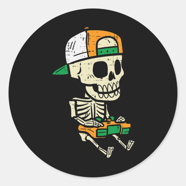 Halloween Gaming Skeleton Costume Gamer Boys Kids  Classic Round Sticker (Front)