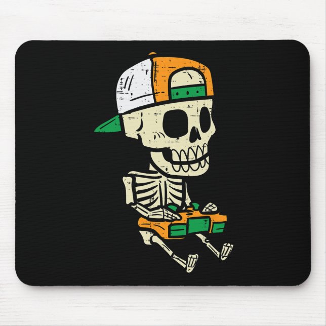 Halloween Gaming Skeleton Costume Gamer Boys Kids  Mouse Mat (Front)