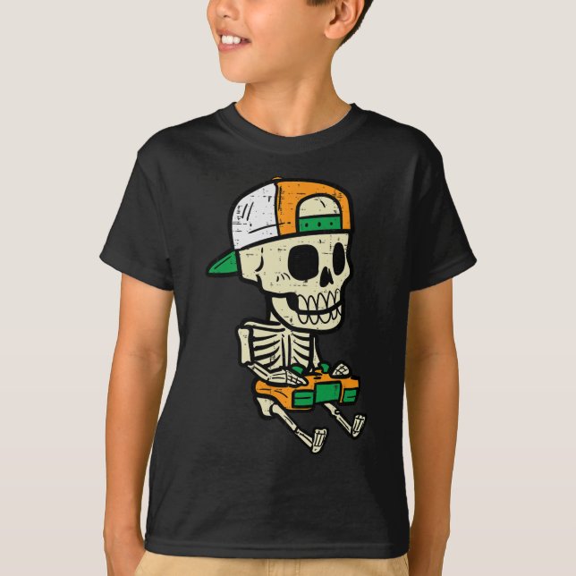 Halloween Gaming Skeleton Costume Gamer Boys Kids  T-Shirt (Front)