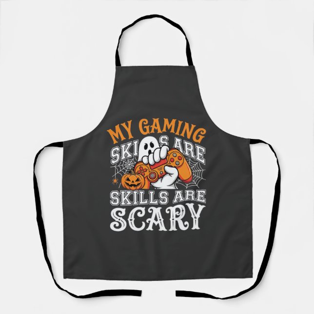 Halloween Gaming Skills Are Scary Ghost Controller Apron (Front)