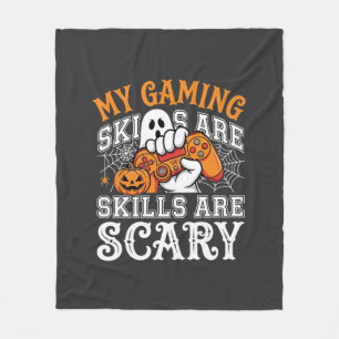 Halloween Gaming Skills Are Scary Ghost Controller Fleece Blanket