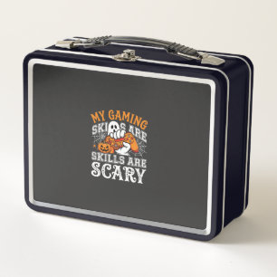 Halloween Gaming Skills Are Scary Ghost Controller Metal Lunch Box