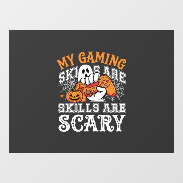 Halloween Gaming Skills Are Scary Ghost Controller Window Cling (Sheet)