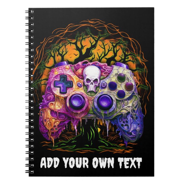 Halloween Gaming, Spooky Controller, Gamer Costume Notebook (Front)