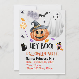 Halloween gathering with treats and tricks invitation