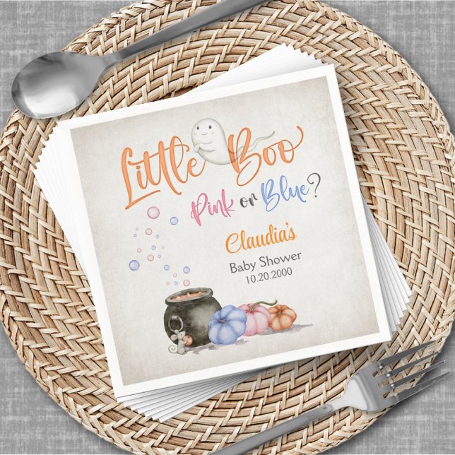 Halloween Gender Reveal Baby Shower Napkin (Creator Uploaded)