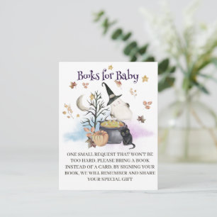 Halloween Gender Reveal Books for Baby card. Enclosure Card