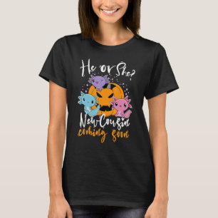 Halloween Gender Reveal He or She Cousin Coming Bo T-Shirt