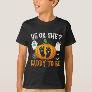Halloween Gender Reveal He Or She Daddy To Be Pump T-Shirt