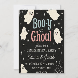 Halloween Gender Reveal Invitation Boo-y or Ghou