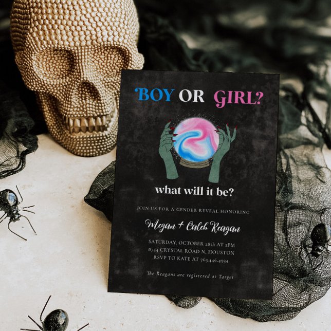 Halloween Gender Reveal Invitation | Crystal Ball (Creator Uploaded)