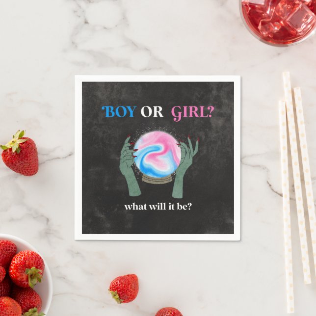Halloween Gender Reveal Party Napkin (Insitu)