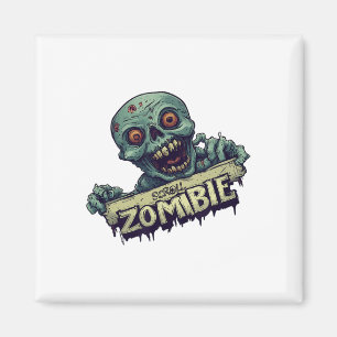Halloween Generation With Scroll Zombie Costume Magnet
