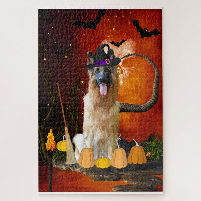 Halloween German Shepherd Dog Jigsaw Puzzle (Vertical)