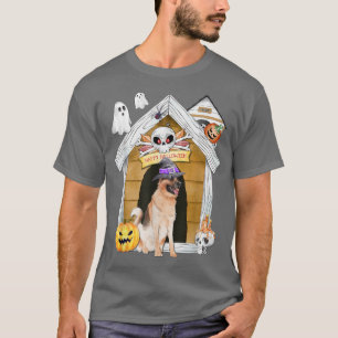 Halloween German Shepherd Dog Witch Haunted House T-Shirt