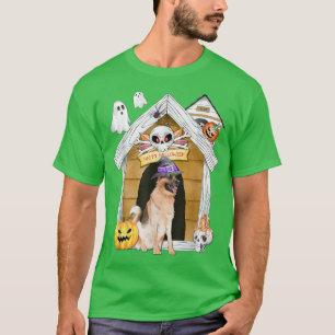 Halloween German Shepherd Dog Witch Haunted House T-Shirt