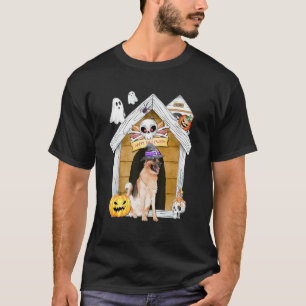 Halloween German Shepherd Dog Witch Haunted House T-Shirt