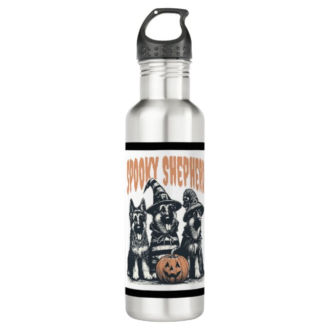 Halloween German Shepherd.jpg 710 Ml Water Bottle (Front)