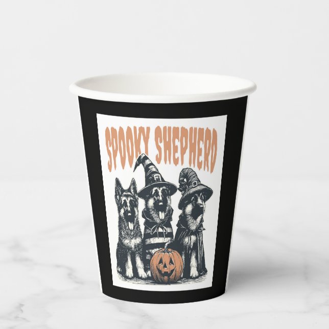 Halloween German Shepherd.jpg Paper Cups (Front)