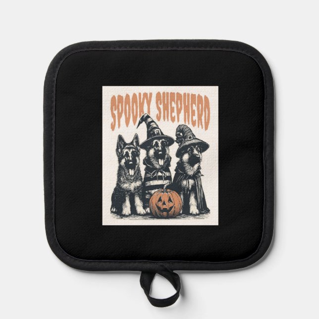 Halloween German Shepherd.jpg Pot Holder (Front)