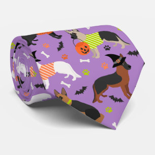 Halloween German Shepherd Neck Tie