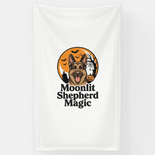 Halloween German Shepherd Spooky Moon Dog Lover Sh Banner