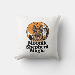 Halloween German Shepherd Spooky Moon Dog Lover Sh Cushion