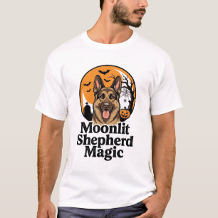 Halloween German Shepherd Spooky Moon Dog Lover Sh T-Shirt