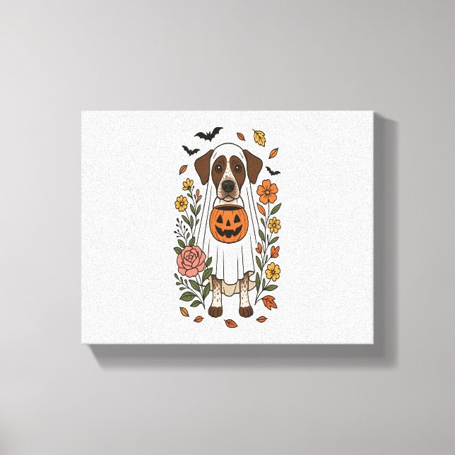 Halloween German Shorthaired Pointer Canvas Print (Front)