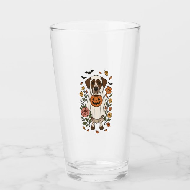 Halloween German Shorthaired Pointer Glass (Front)