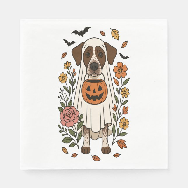 Halloween German Shorthaired Pointer Napkin (Front)