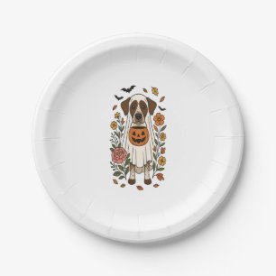 Halloween German Shorthaired Pointer Paper Plate