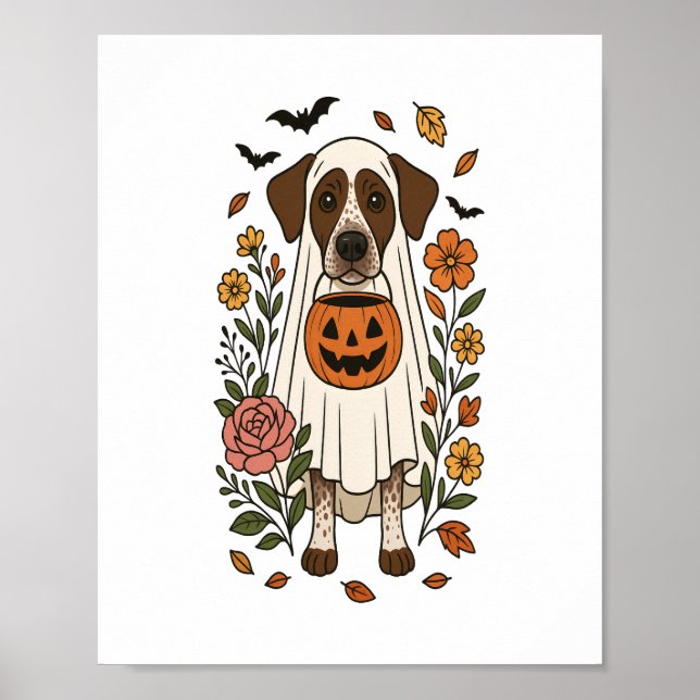Halloween German Shorthaired Pointer Poster (Front)