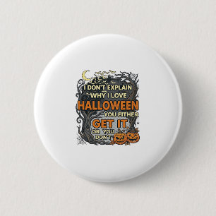 Halloween Get It Spooky Tree Pumpkins Bats Spiderw 6 Cm Round Badge