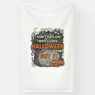 Halloween Get It Spooky Tree Pumpkins Bats Spiderw Banner
