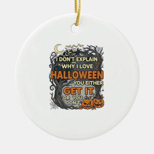 Halloween Get It Spooky Tree Pumpkins Bats Spiderw Ceramic Tree Decoration