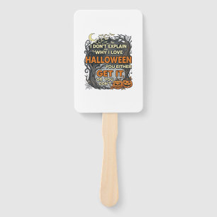 Halloween Get It Spooky Tree Pumpkins Bats Spiderw Hand Fan