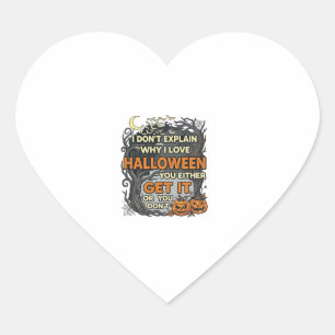 Halloween Get It Spooky Tree Pumpkins Bats Spiderw Heart Sticker