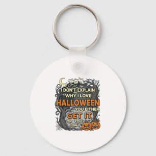 Halloween Get It Spooky Tree Pumpkins Bats Spiderw Key Ring