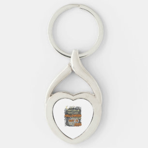 Halloween Get It Spooky Tree Pumpkins Bats Spiderw Key Ring