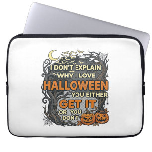 Halloween Get It Spooky Tree Pumpkins Bats Spiderw Laptop Sleeve