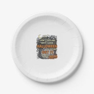 Halloween Get It Spooky Tree Pumpkins Bats Spiderw Paper Plate